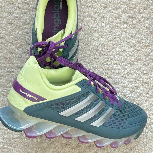 Adidas Springblade Women's Running Shoes - Green and Purple Size 10 - Picture 1 of 5